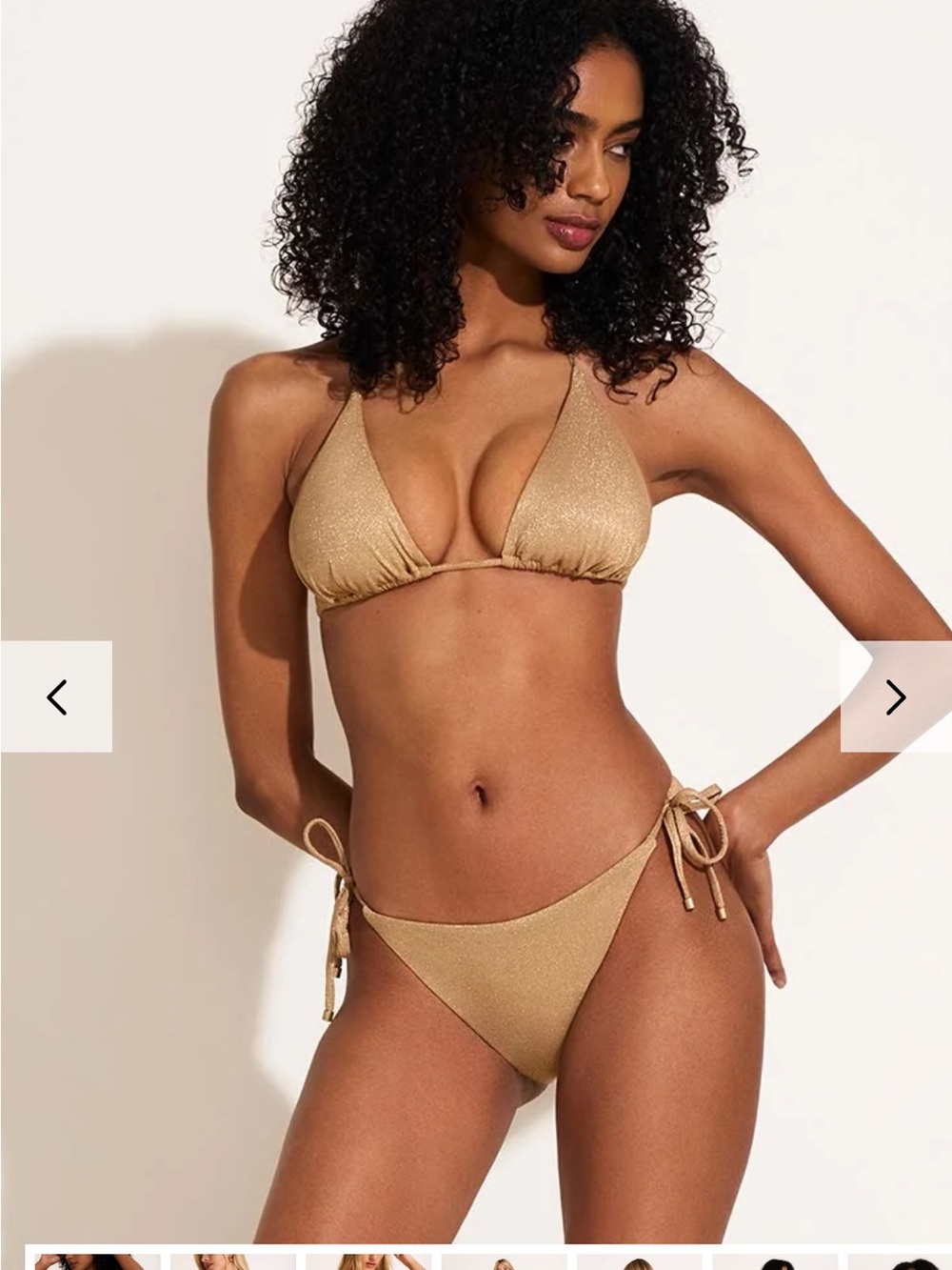 Vitamin A Shimmery Gold Gia and Samba Bikini Set - Tan Gold